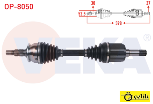 OPEL ASTRA J AKS KOMPLE B16DTH ÖN SAĞ OTOMATIK SANZUMAN -VEKA