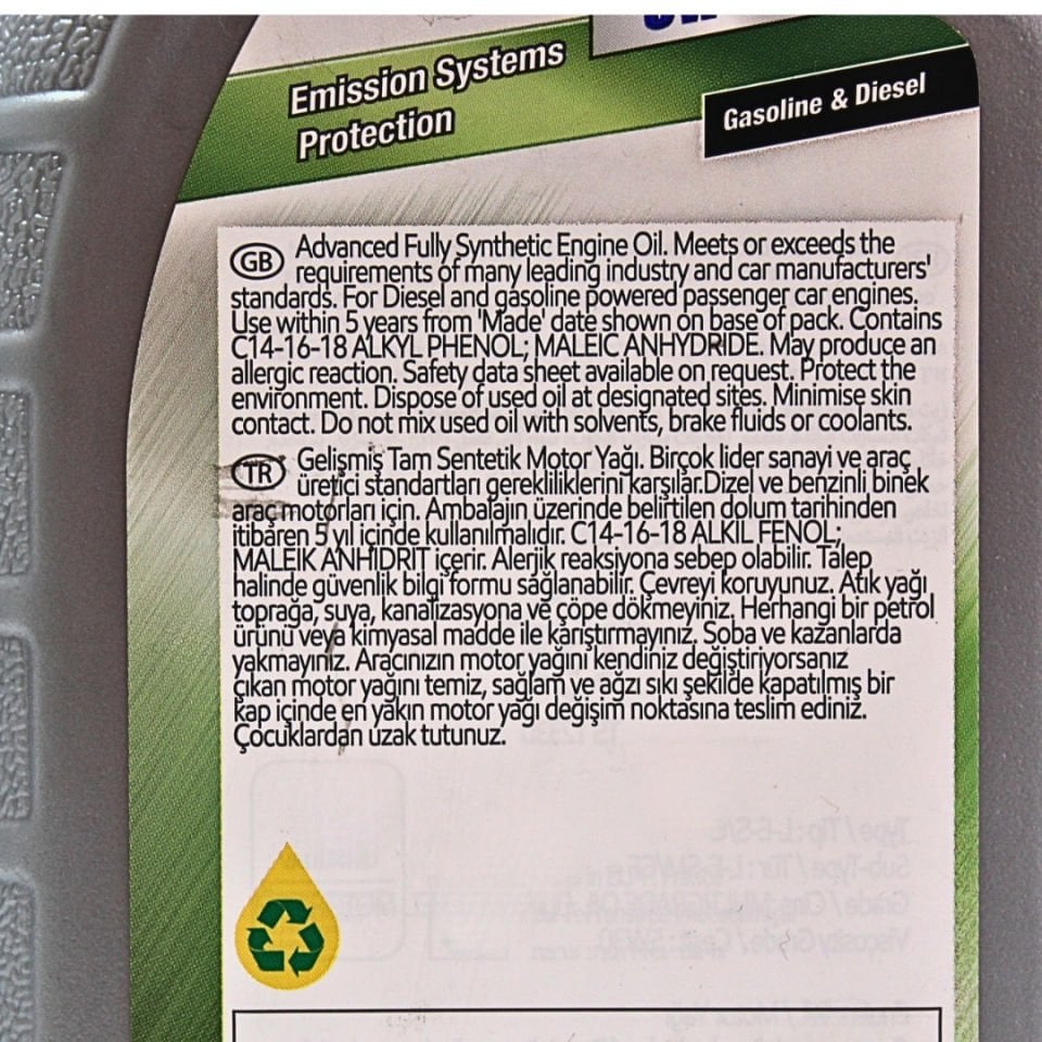 Mobil 1 Esp 5W30 Partiküllü Motor Yağı (Yeşil Kapak )  1 LT - MOBİL